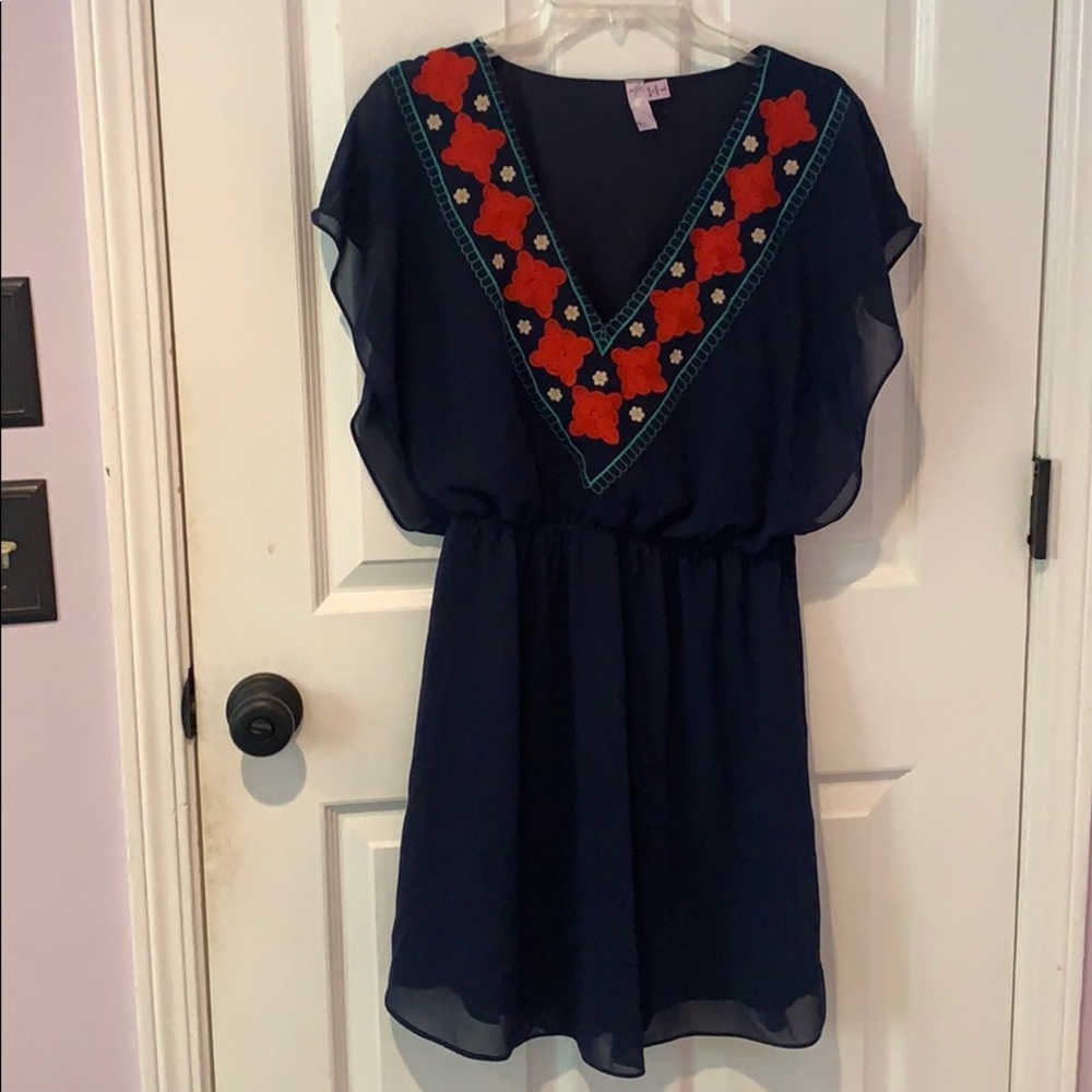 Navy flowy dress
